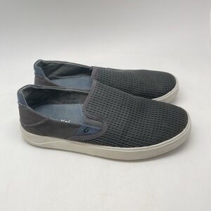 Olukai Sneakers Mens 9 Lae'ahi Mesh Gray Boat Beach Shoes Slip On Causal Comfy